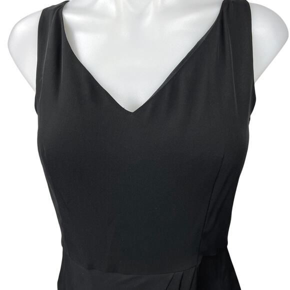 Theory Jinelle Black Sleeveless 100% Silk V-neck Peplum Blouse Tank Top Size S - Picture 5 of 7